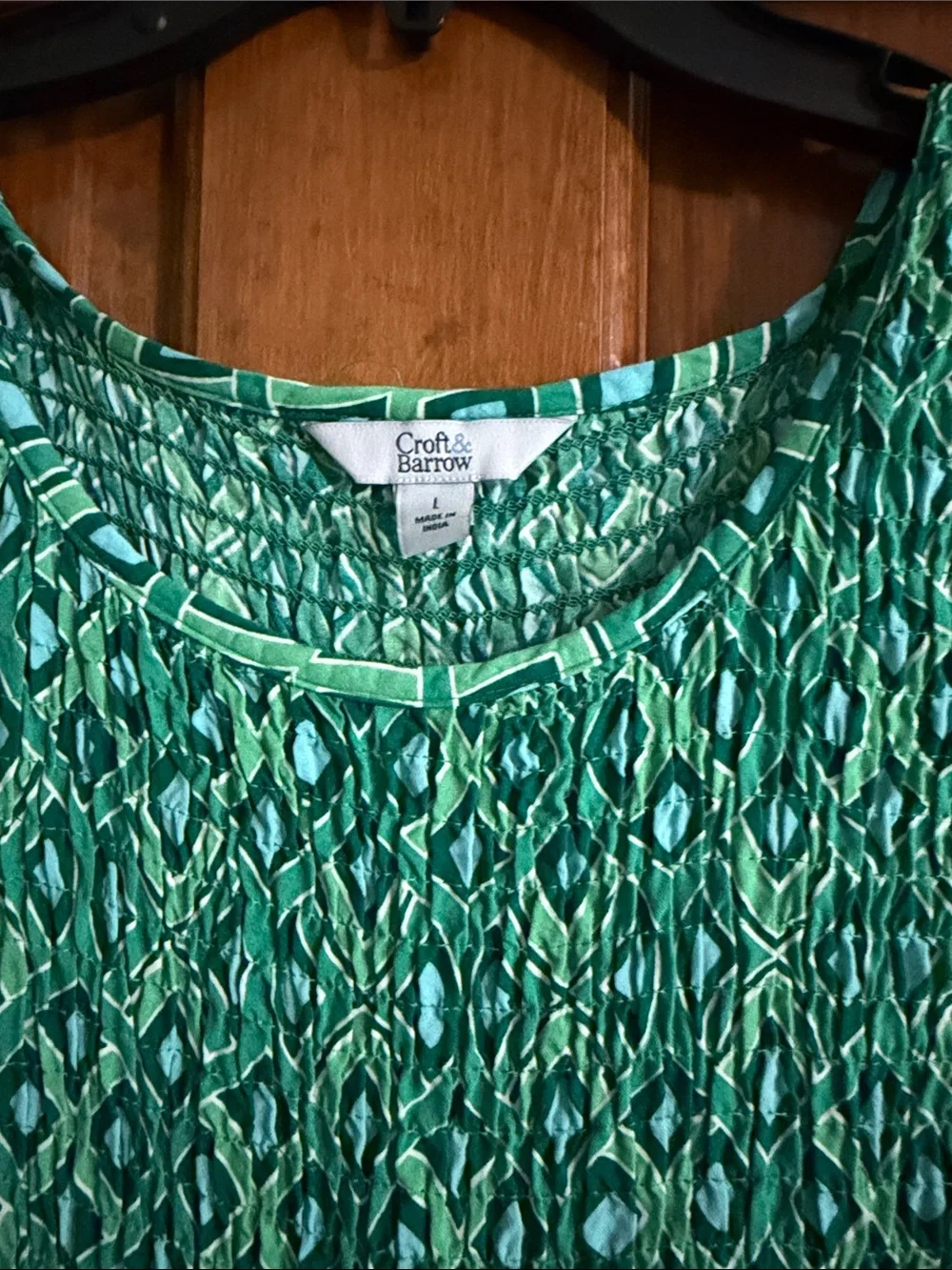 Women’s Croft & Barrow Green Geometric Sleeveless Dress
